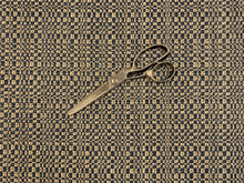 Load image into Gallery viewer, 1 1/2 Yd Designer Woven Polypropylene Navy Blue Beige MCM Mid Century Modern Tweed Upholstery Fabric