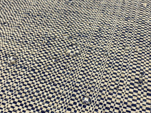 Load image into Gallery viewer, 1 3/4 Yd Designer Water &amp; Stain Resistant Navy Blue Beige Woven MCM Mid Century Modern Tweed Upholstery Fabric