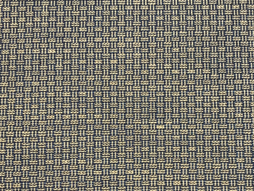 1 1/3 Yd Designer Polypropylene Navy Blue Taupe Woven MCM Mid Century Modern Geometric Upholstery Fabric