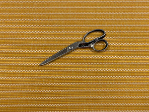 1 1/2 Yd Designer Mustard Gold White Woven Stripe Upholstery Fabric