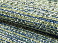 Load image into Gallery viewer, 3/4 Yd Designer Blue White Green Woven MCM Mid Century Modern Upholstery Fabric