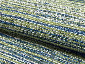 3/4 Yd Designer Blue White Green Woven MCM Mid Century Modern Upholstery Fabric