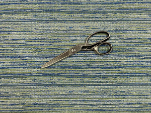 3/4 Yd Designer Blue White Green Woven MCM Mid Century Modern Upholstery Fabric