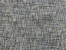 Load image into Gallery viewer, Designer Navy Blue Cream Linen Blend MCM Mid Century Modern Tweed Upholstery Fabric