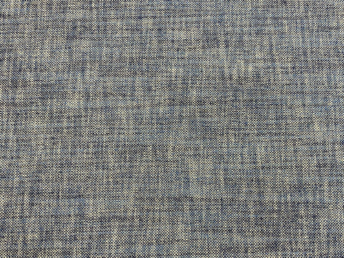 Designer Navy Blue Cream Linen Blend MCM Mid Century Modern Tweed Upholstery Fabric