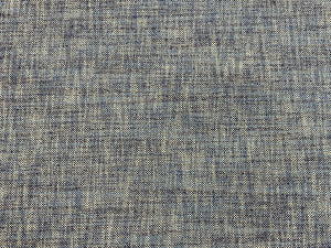 Designer Navy Blue Cream Linen Blend MCM Mid Century Modern Tweed Upholstery Fabric