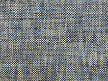 Load image into Gallery viewer, Designer Navy Blue Cream Linen Blend MCM Mid Century Modern Tweed Upholstery Fabric