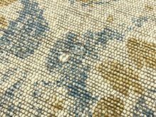 Load image into Gallery viewer, Heavy Duty Water &amp; Stain Resistant Designer Linen Flax Beige Blue Mustard Gold Floral Upholstery Fabric