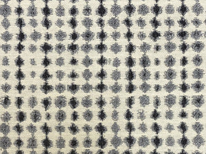 Designer Cream Charcoal Grey Blue Abstract Geometric Upholstery Drapery Fabric