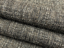 Load image into Gallery viewer, Designer Charcoal Black Brown White MCM Mid Century Modern Tweed Upholstery Fabric