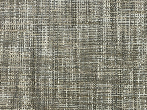 Designer Grey Beige White MCM Mid Century Modern Tweed Upholstery Fabric