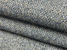Load image into Gallery viewer, 2.5 Yards of Designer Heavy Duty Blue Grey MCM Mid Century Modern Tweed Upholstery Fabric