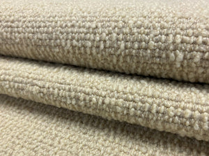 Designer Wool Blend Beige MCM Mid Century Modern Boucle Upholstery Fabric