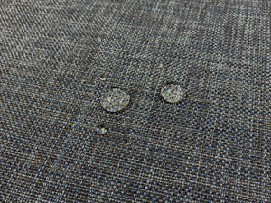 1 1/2 Yd Designer Water & Stain Resistant Navy Denim Blue Brown MCM Mid Century Modern Tweed Upholstery Fabric