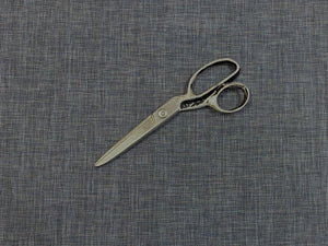 1 1/2 Yd Designer Water & Stain Resistant Navy Denim Blue Brown MCM Mid Century Modern Tweed Upholstery Fabric