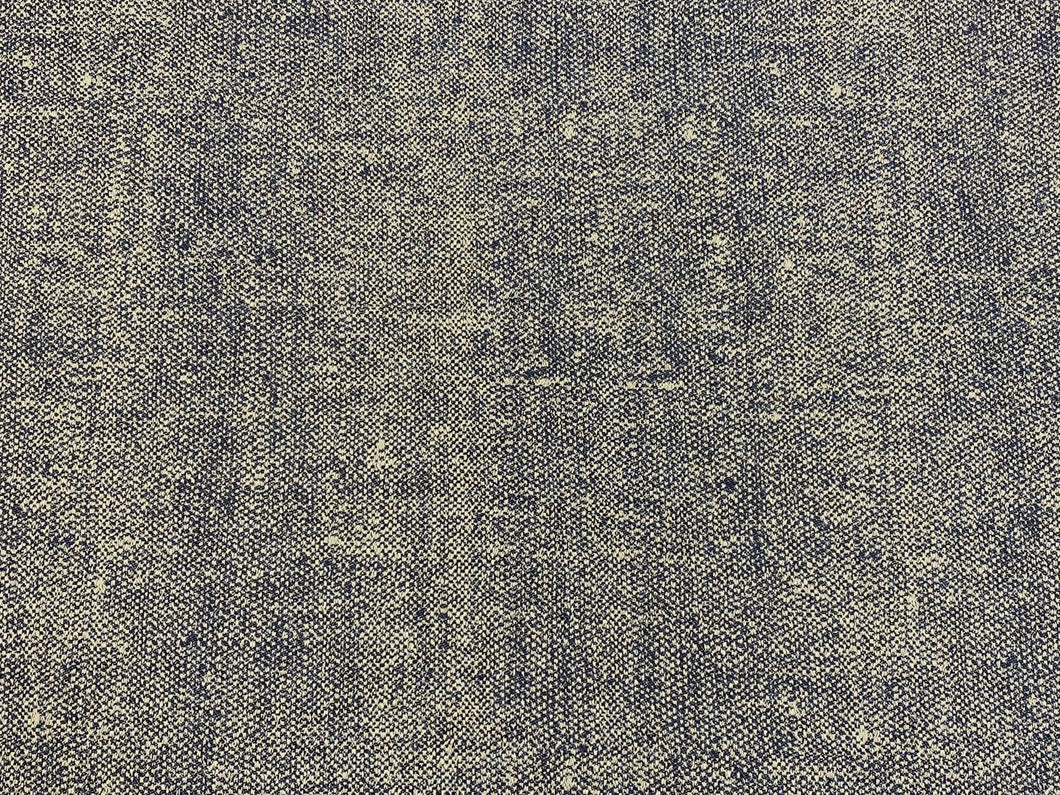 Designer Water & Stain Resistant Navy Blue Grey Distressed Abstract MCM Mid Century Modern Tweed Upholstery Drapery Fabric