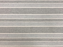 Load image into Gallery viewer, Designer Powder Blue Grey White Woven Stripe Upholstery Drapery Fabric