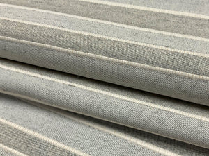 Designer Powder Blue Grey White Woven Stripe Upholstery Drapery Fabric