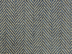 Designer MCM Mid Century Modern Herringbone Navy Blue Taupe Tweed Upholstery Fabric