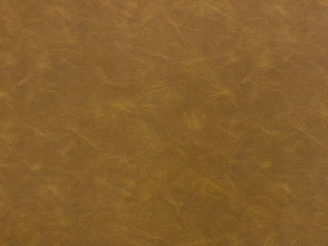 Commercial Heavy Duty Caramel Brown Distressed Faux Leather Upholstery Vinyl