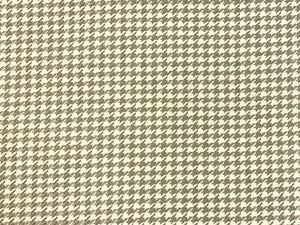 1 1/3 Yd Designer Linen Viscose Acrylic Beige Taupe Off White Houndstooth Upholstery Fabric