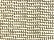 Load image into Gallery viewer, 3/4 Yd Designer Linen Viscose Acrylic Beige Taupe Off White Houndstooth Upholstery Fabric