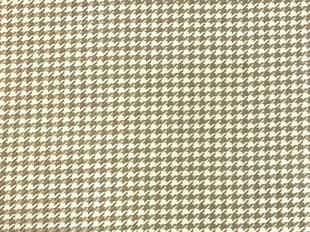 3/4 Yd Designer Linen Viscose Acrylic Beige Taupe Off White Houndstooth Upholstery Fabric