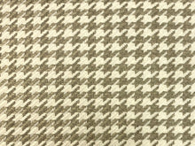 Load image into Gallery viewer, 1 1/3 Yd Designer Linen Viscose Acrylic Beige Taupe Off White Houndstooth Upholstery Fabric