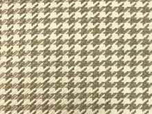 Load image into Gallery viewer, 3/4 Yd Designer Linen Viscose Acrylic Beige Taupe Off White Houndstooth Upholstery Fabric