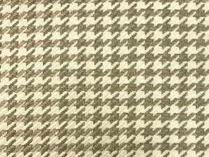 3/4 Yd Designer Linen Viscose Acrylic Beige Taupe Off White Houndstooth Upholstery Fabric
