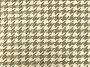 1 1/3 Yd Designer Linen Viscose Acrylic Beige Taupe Off White Houndstooth Upholstery Fabric