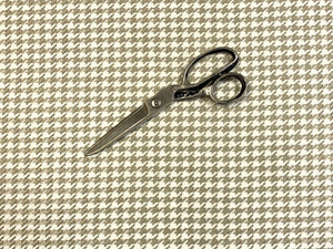 1 1/3 Yd Designer Linen Viscose Acrylic Beige Taupe Off White Houndstooth Upholstery Fabric