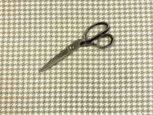 Load image into Gallery viewer, 3/4 Yd Designer Linen Viscose Acrylic Beige Taupe Off White Houndstooth Upholstery Fabric
