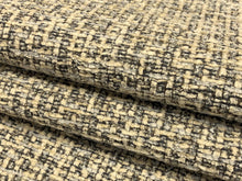 Load image into Gallery viewer, Designer Chunky Grey Cream MCM Mid Century Modern Tweed Chenille Upholstery Fabric