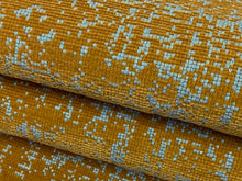 Load image into Gallery viewer, Designer Ochre Mustard Gold Grey Abstract Chenille Upholstery Fabric