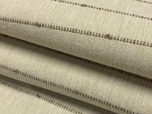 Designer Cream Taupe Nautical Stripe Upholstery Fabric
