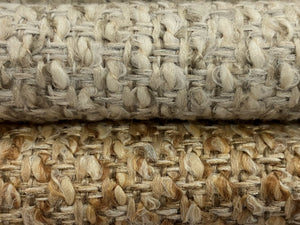 Heavy Duty Grey Cream Brown Caramel Beige Nubby MCM Mid Century Modern Tweed Upholstery Fabric