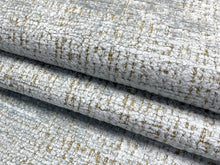 Load image into Gallery viewer, Designer Light Blue Beige Distressed MCM Mid Century Modern Chenille Upholstery Fabric