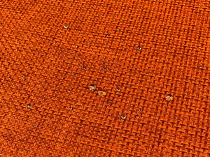 Designer Water & Stain Resistant Burnt Orange Woven MCM Mid Century Modern Polypropylene Upholstery Fabric