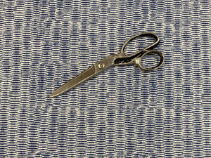 HOLLAND & SHERRY GENOA Water & Stain Resistant indoor/outdoor Royal Navy Blue White Abstract Geometric Upholstery Fabric