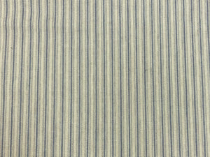 Reversible Laminated Beige Blue Nautical Ticking Stripe Upholstery Fabric