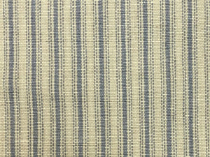 Reversible Laminated Beige Blue Nautical Ticking Stripe Upholstery Fabric