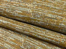 Load image into Gallery viewer, 1 3/4 Yd Designer Taupe Beige Brown Mustard Abstract Upholstery Fabric