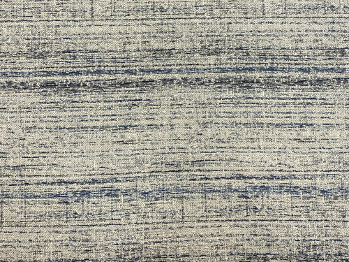 1 2/3 Yd Designer Navy Blue Off White Abstract Chenille Upholstery Fabric