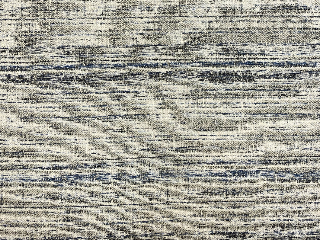 1 2/3 Yd Designer Navy Blue Off White Abstract Chenille Upholstery Fabric
