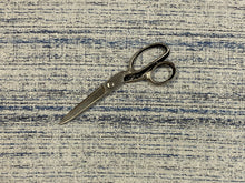 Load image into Gallery viewer, 1 2/3 Yd Designer Navy Blue Off White Abstract Chenille Upholstery Fabric