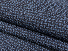 Load image into Gallery viewer, Designer Navy Blue Woven MCM Mid Century Modern Tweed Upholstery Fabric