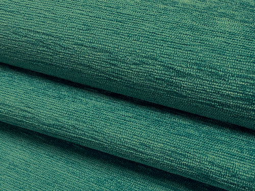 Designer Water & Stain Resistant Teal Textured MCM Mid Century Modern Chenille Upholstery Fabric