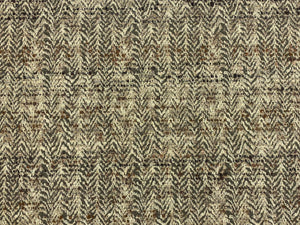 Designer Water & Stain Resistant Taupe Grey Beige MCM Mid Century Modern Herringbone Flax Linen Acrylic Upholstery Fabric