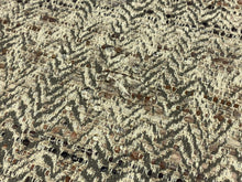 Load image into Gallery viewer, Designer Water &amp; Stain Resistant Taupe Grey Beige MCM Mid Century Modern Herringbone Flax Linen Acrylic Upholstery Fabric